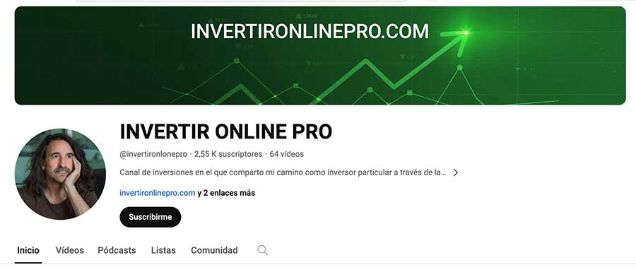 canal de youtube de inversiones y finanzas personales. Invertir online pro