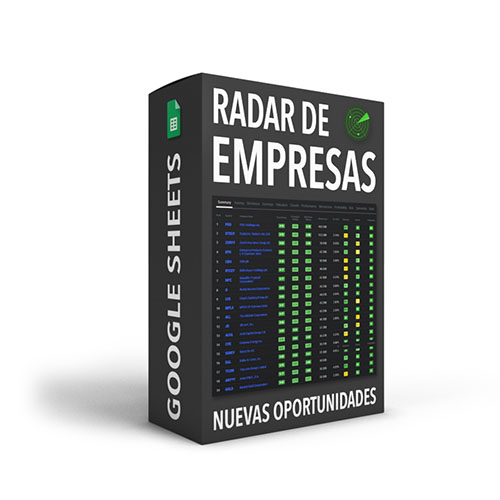 Excel de seguimiento acciones. Dashboard radar de acciones